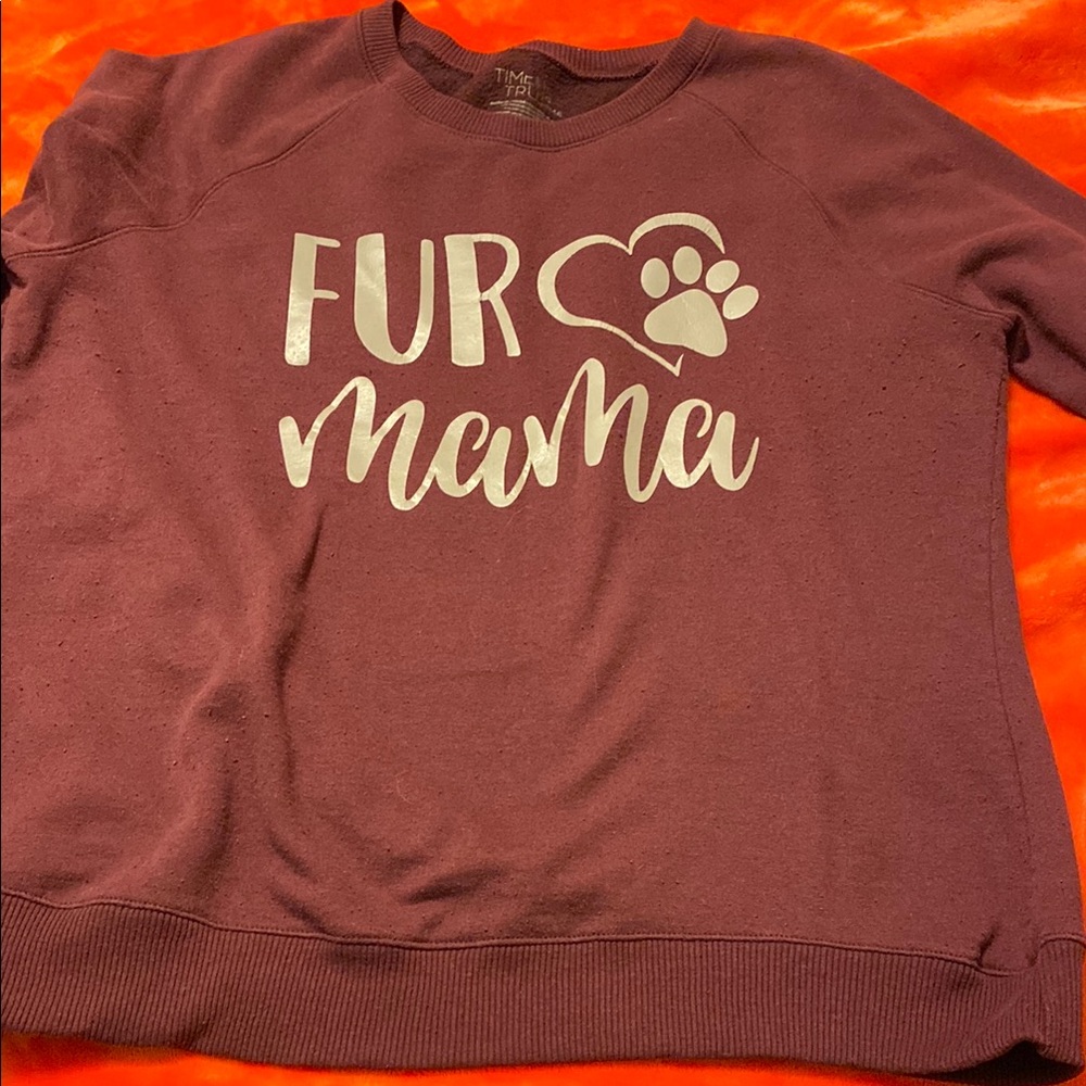 Burgundy/Purple 'Fur Mama' Sweatshirt